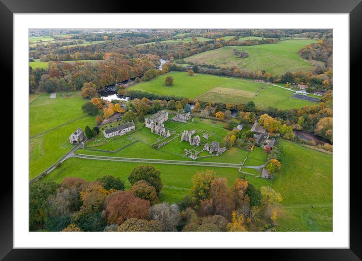 Easby Abbey Framed Mounted Print by Apollo Aerial Photography
