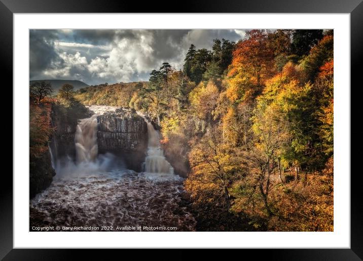 High Force Waterfall Framed Mounted Print by Gary Richardson