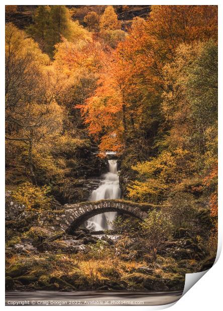 Allt da Ghob Waterfall, Glen Lyon Print by Craig Doogan