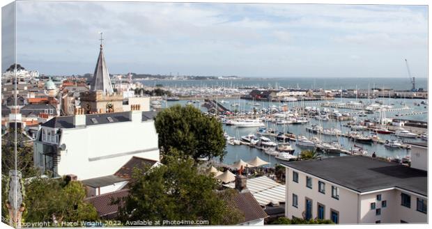 A Captivating View of St Peter Port Harbour Canvas Print by Hazel Wright