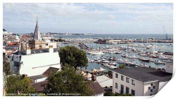 A Captivating View of St Peter Port Harbour Print by Hazel Wright