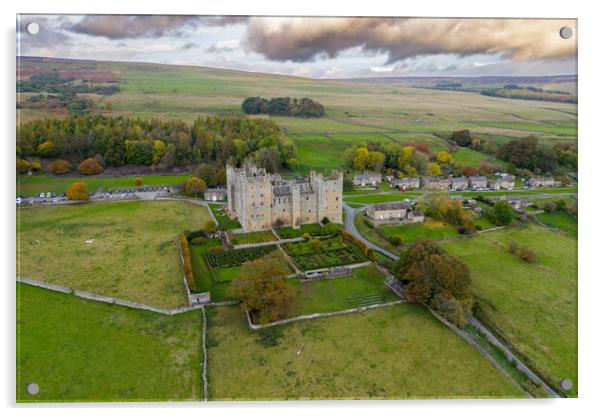 Bolton Castle Acrylic by Apollo Aerial Photography