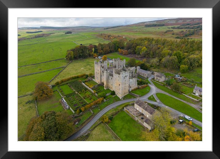 Bolton Castle Framed Mounted Print by Apollo Aerial Photography