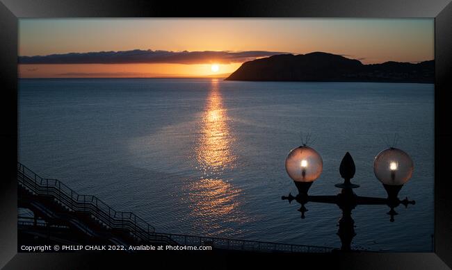 Sunrise from Llandudno pier in north Wales 825  Framed Print by PHILIP CHALK