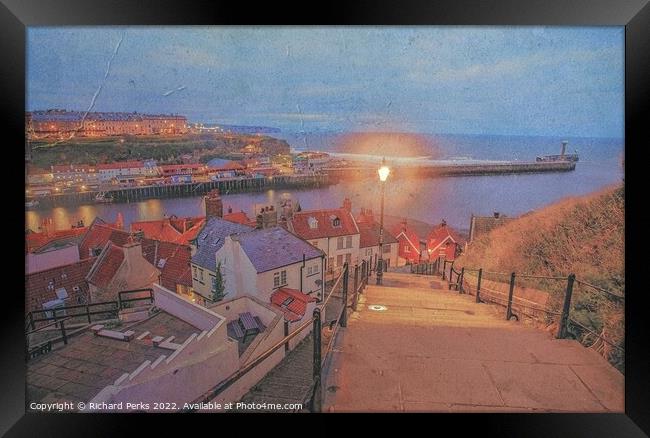 Whitby from the 199 steps Framed Print by Richard Perks