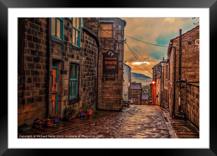 Heptonstall after the rain Framed Mounted Print by Richard Perks
