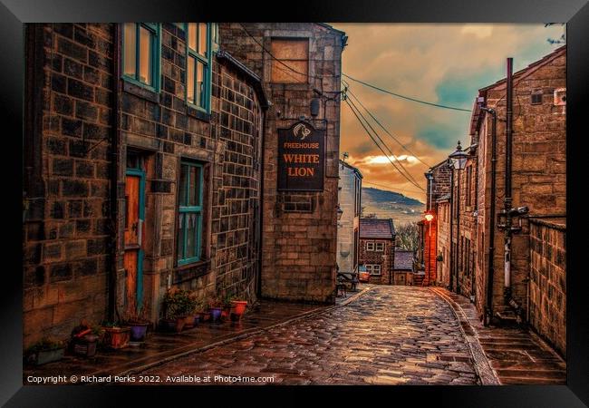 Heptonstall after the rain Framed Print by Richard Perks