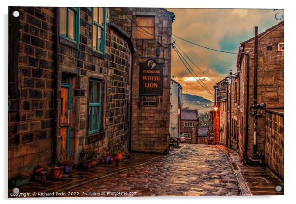 Heptonstall after the rain Acrylic by Richard Perks