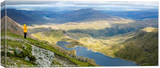 On Top of the World in Snowdon Canvas Print by Adrian Burgess