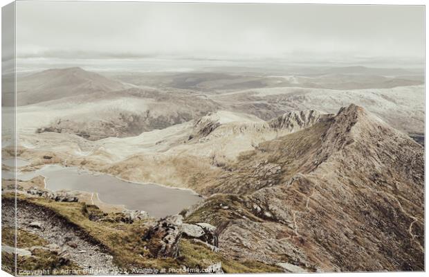 Between Crib Goch and a Hard Place Canvas Print by Adrian Burgess