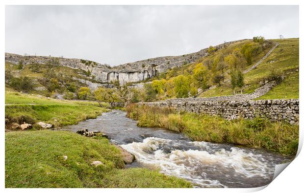 Malham Beck flowing over rocks Print by Jason Wells