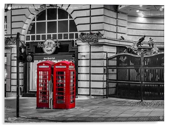 Iconic London Phone Boxes Acrylic by Aimie Burley