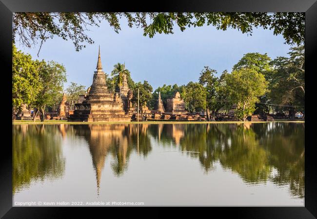 Reflections in the lake of Ayutthaya Historical Park Framed Print by Kevin Hellon