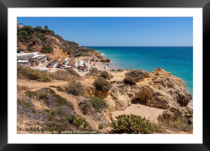 Praia dos Aveiros, Albufeira, Algarve, Portugal Framed Mounted Print by Kevin Hellon