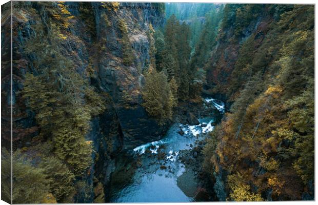 Autumn Colours At The Elk Falls Provincial Park Canvas Print by rawshutterbug 