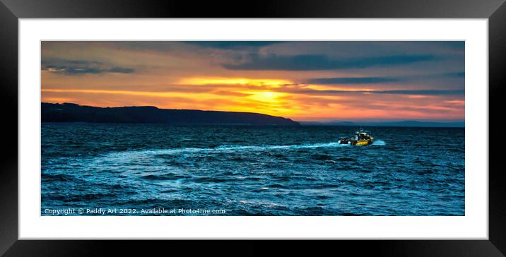 Early Start - Leaving Saundersfoot Harbour Framed Mounted Print by Paddy Art