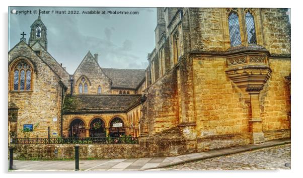 Sherborne St Johns' Almshouse Acrylic by Peter F Hunt