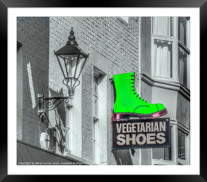 Green Boots in Bohemian Brighton Framed Mounted Print by Beryl Curran