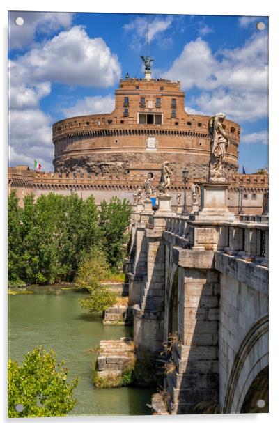 Castel Sant Angelo In Rome Acrylic by Artur Bogacki