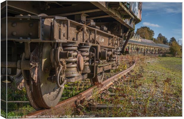 Rusting Abandoned Rolling Stock at Hellifield Station Canvas Print by Heather Sheldrick