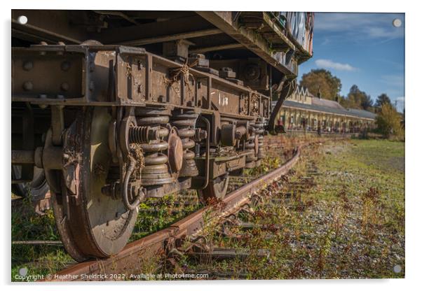 Rusting Abandoned Rolling Stock at Hellifield Station Acrylic by Heather Sheldrick