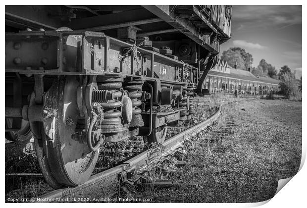 Rusting Abandoned Rolling Stock at Hellifield Station Print by Heather Sheldrick