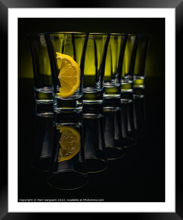 Shot glasses Framed Mounted Print by Pam Sargeant