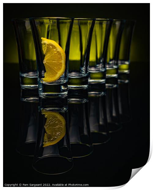 Shot glasses Print by Pam Sargeant