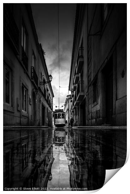 tram 28 reflection Print by Steve Elliott