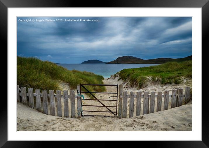 The Gate Vatersay Beach Framed Mounted Print by Angela Wallace