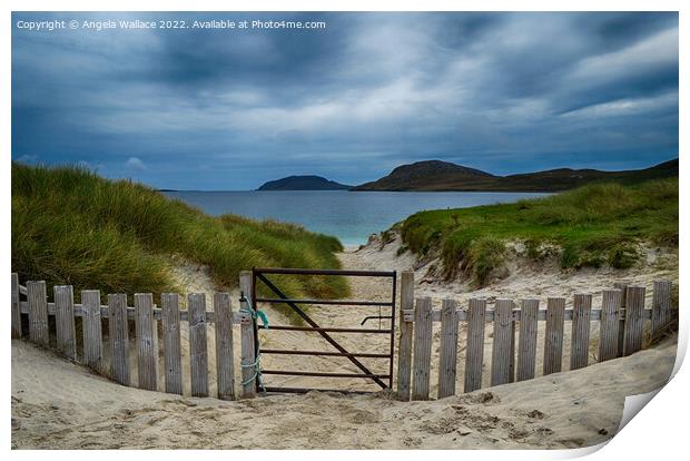 The Gate Vatersay Beach Print by Angela Wallace