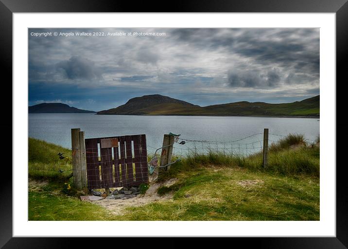 The gate Vatersay Framed Mounted Print by Angela Wallace