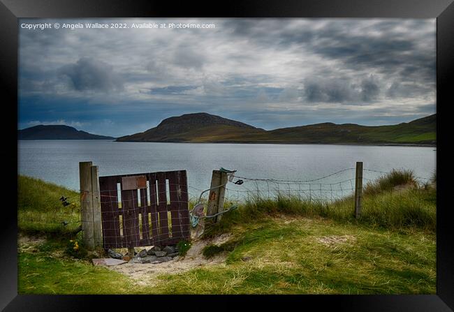 The gate Vatersay Framed Print by Angela Wallace