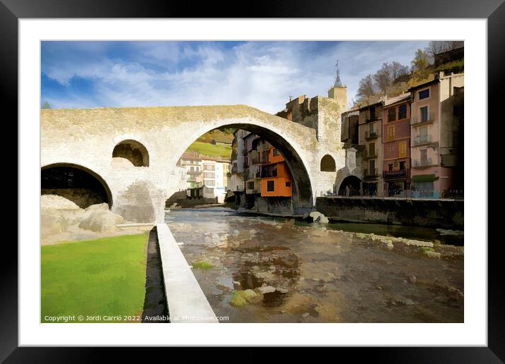 New Bridge, Echo of Ripollès - CR2011-4027-ABS Framed Mounted Print by Jordi Carrio