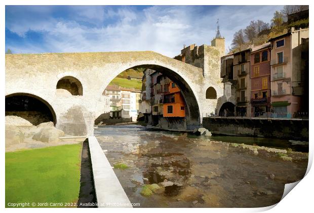 New Bridge, Echo of Ripollès - CR2011-4027-ABS Print by Jordi Carrio