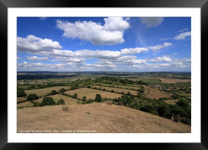 View over the Somerset Levels  Framed Mounted Print by Aidan Moran