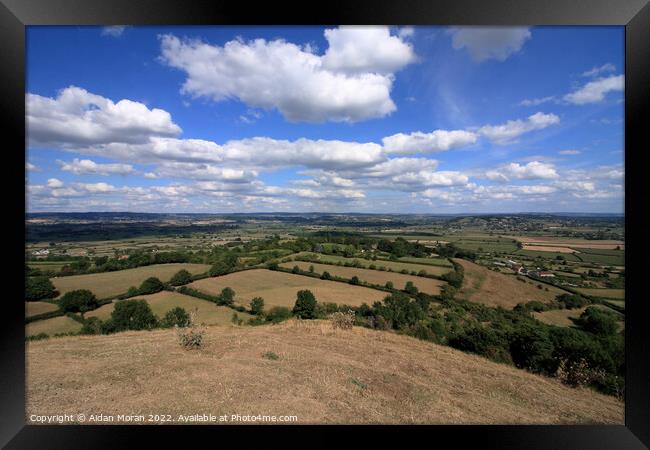 View over the Somerset Levels  Framed Print by Aidan Moran