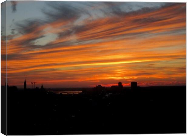 Sunset over Ottawa Canvas Print by Stephanie Moore