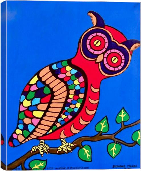 Colourful Spectacled Owl Canvas Print by Stephanie Moore