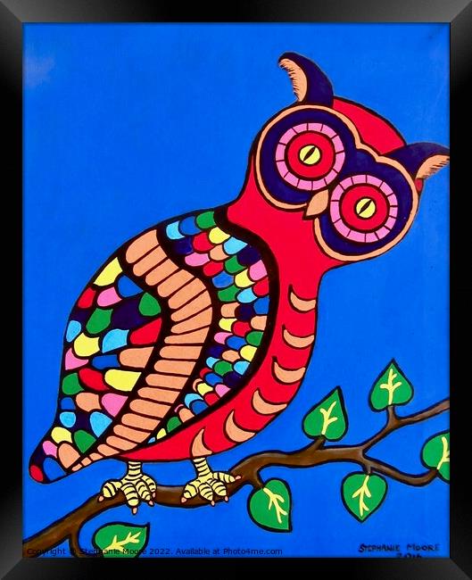 Colourful Spectacled Owl Framed Print by Stephanie Moore