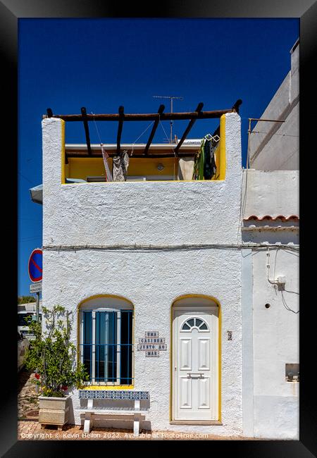Pretty seafront cottage, Albufeira old town,  Framed Print by Kevin Hellon