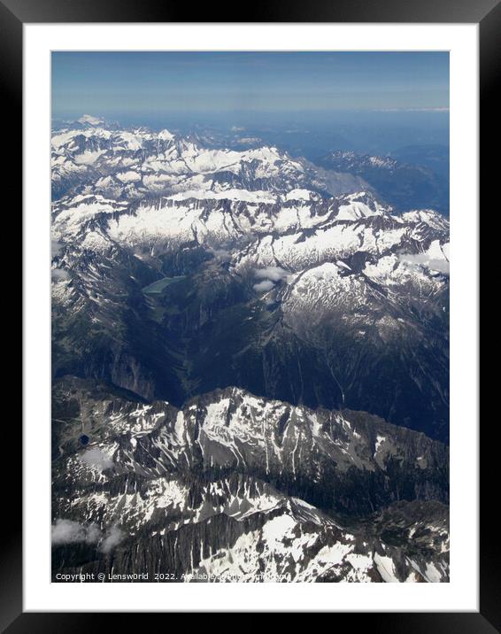 Beautiful view of the Alps from a plane Framed Mounted Print by Lensw0rld 