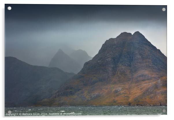 Sgurr na Stri from Elgol, Isle of Skye Scotland. Acrylic by Barbara Jones