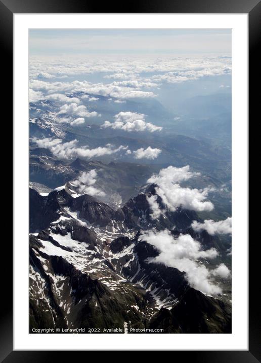 Beautiful view of the Alps from a plane Framed Mounted Print by Lensw0rld 