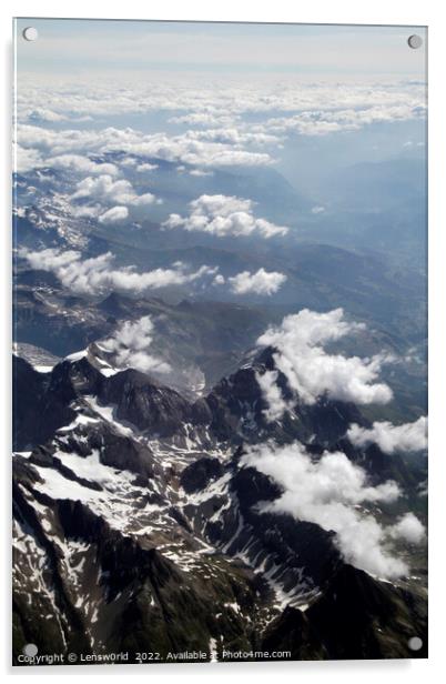 Beautiful view of the Alps from a plane Acrylic by Lensw0rld 