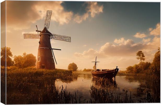 Sunset Mills Canvas Print by Picture Wizard