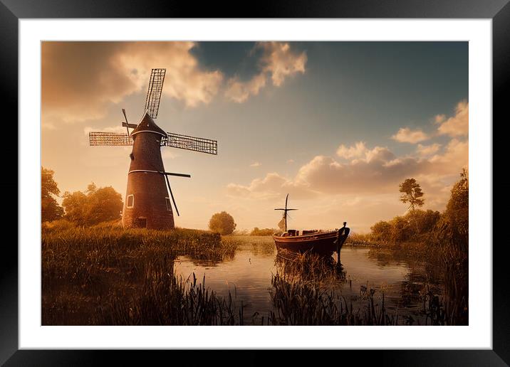 Sunset Mills Framed Mounted Print by Picture Wizard