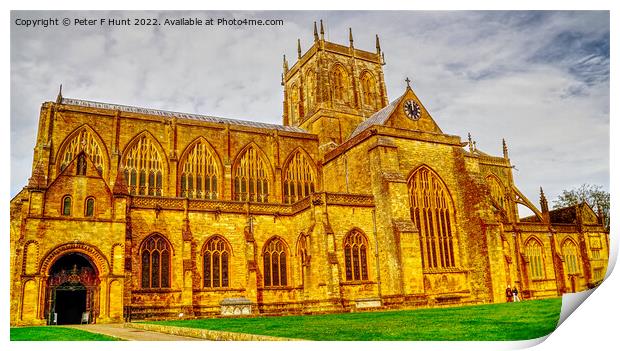 The Abbey Church Sherborne Print by Peter F Hunt