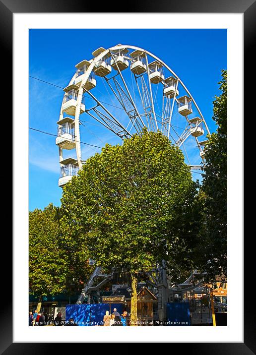 Ferris Wheel Behind the Trees Framed Mounted Print by GJS Photography Artist
