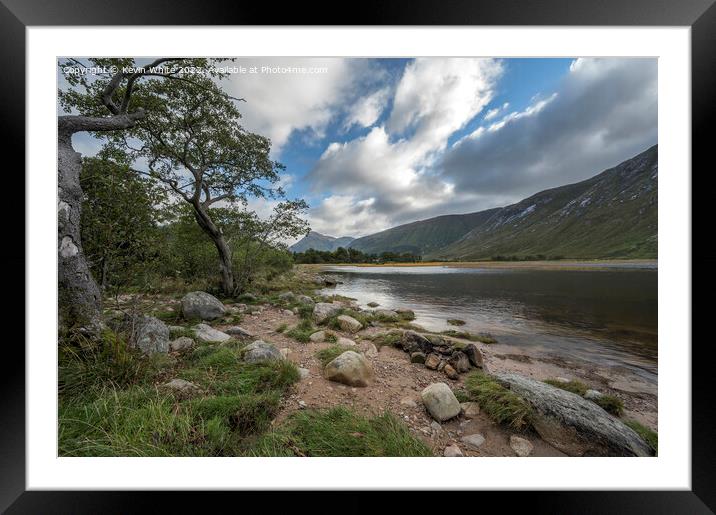 Little beach at Glen Etive Framed Mounted Print by Kevin White